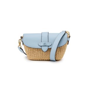 Lauren Ralph Lauren Straw-Leather Small Lynden Shoulder Bag