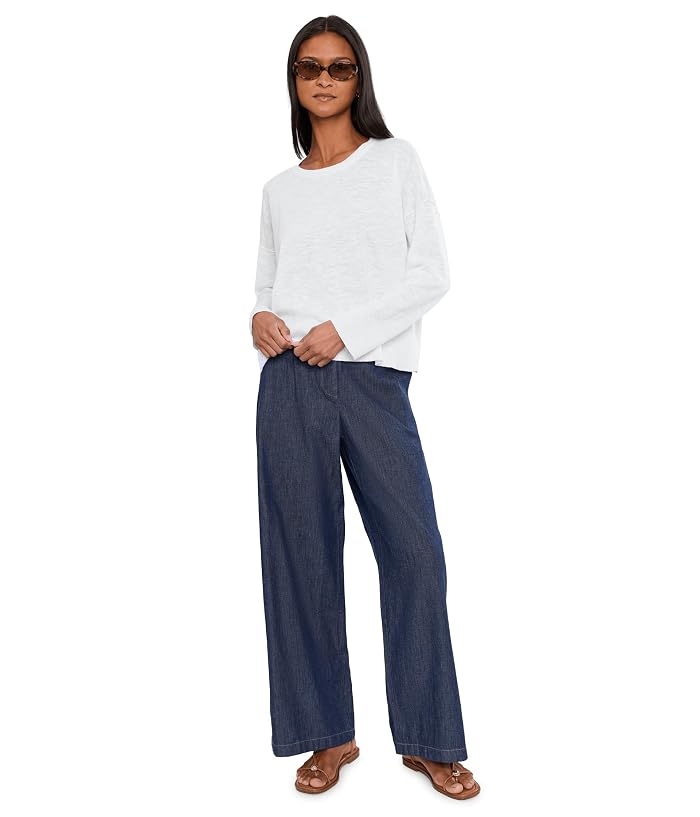 Eileen Fisher Organic Linen Cotton Slub Crew Neck Sweater - Image 2