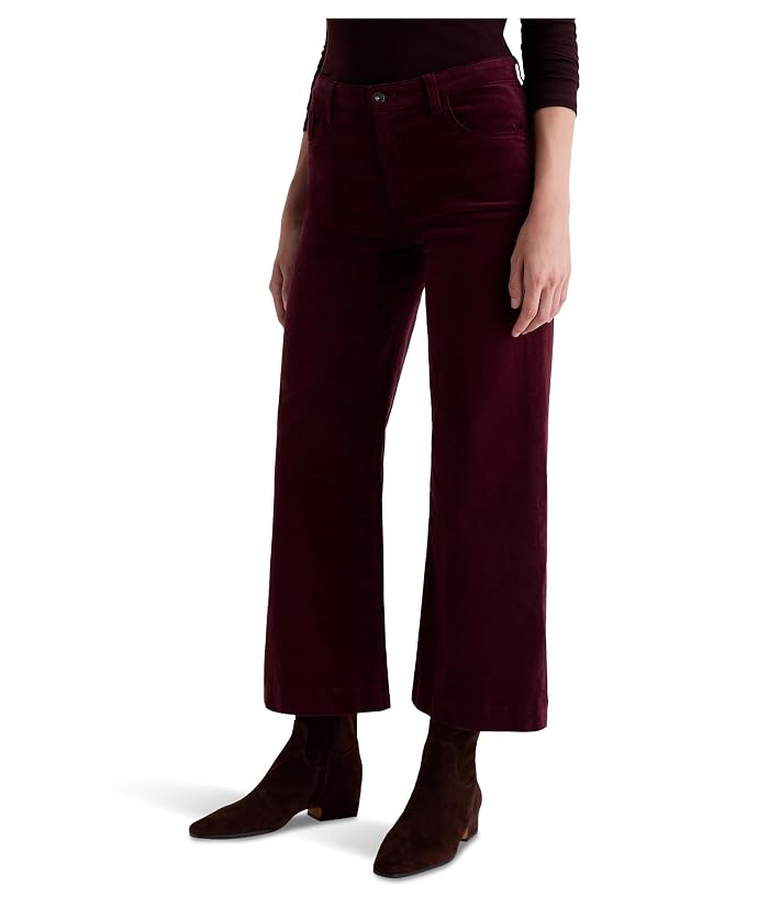 AG Jeans Saige Mid Rise Wide Leg Crop In Winery - Image 2