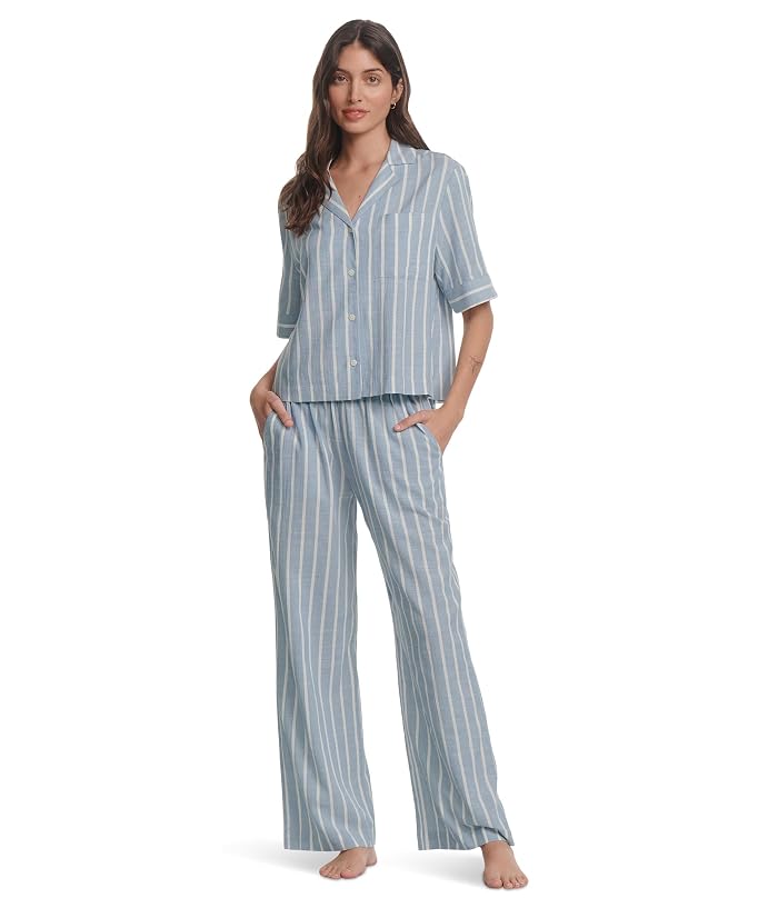Eberjey Nautico Relaxed Short Sleeve Pants Pajama Set