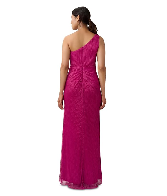 Adrianna Papell One Shoulder Pleated Draped Starburst Gown - Image 2