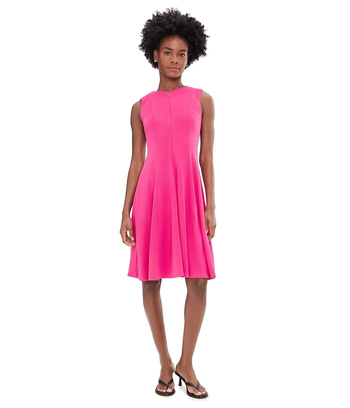 Calvin Klein Sleeveless Scoop Zipper Neck Aline