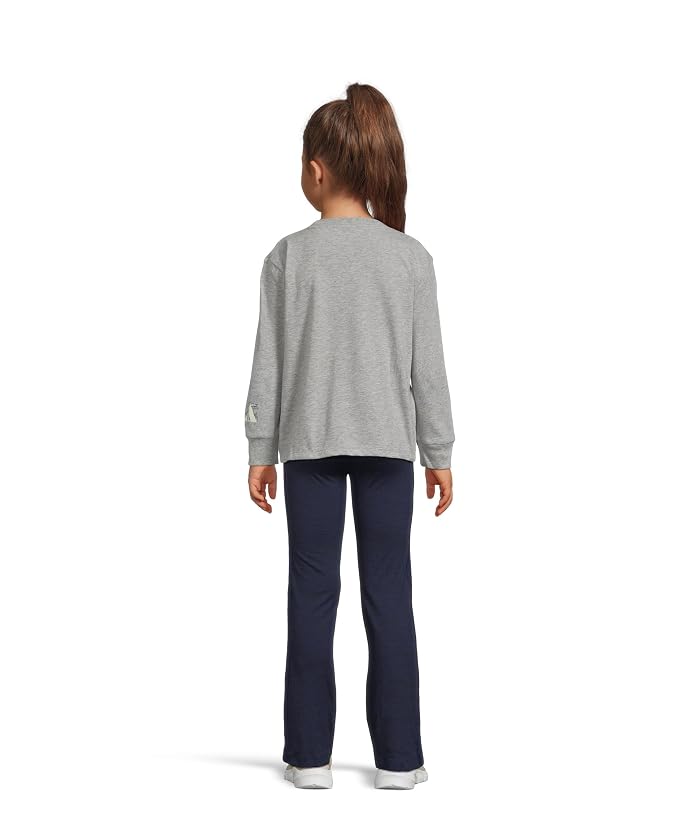 adidas Kids Graphic Heather Tee Flare Pant Set (Toddler/Little Kid) - Image 2