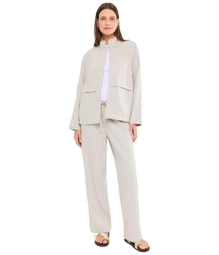 Eileen Fisher Slubby Organic Cotton Linen Straight Full Length Pant - Image 2