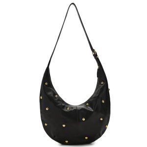 Madewell The Essential Curve Shoulder Bag in Studded Suede