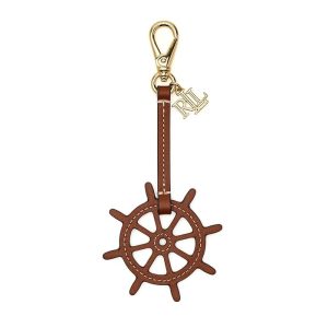 Lauren Ralph Lauren Leather Wheel & Logo Charm