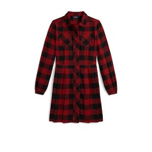 Polo Ralph Lauren Kids Buffalo Check Cotton Twill Dress (Big Kid)