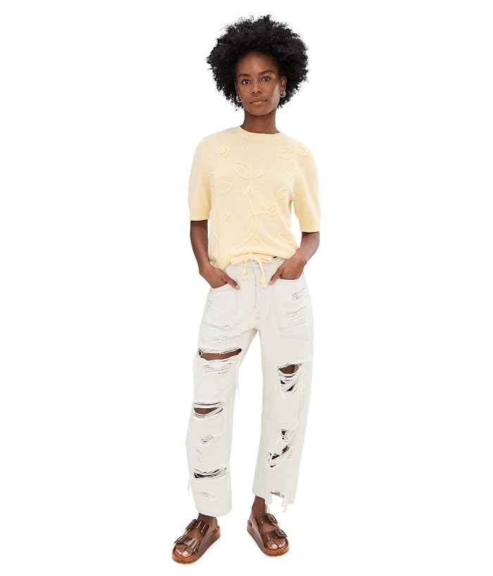 Vince Camuto Floral Applique Short Sleeve Crew Neck - Image 2