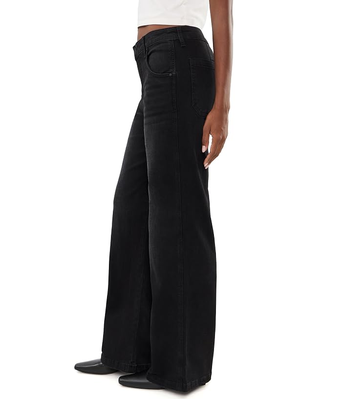 KUT from the Kloth Jodi High-Rise Fab Ab Straight Leg Dip Scoop Pockets in Luscious/Black Base Wash - Image 3