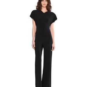 Norma Kamali Cap Sleeve Shoulder Pad Jumpsuit