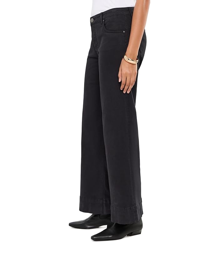 KUT from the Kloth Maya High-Rise Fab Ab Wide Leg Back Darts Wide Hem in Celebrating/Black Base Wash - Image 3
