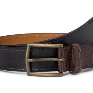 Johnston & Murphy Two-Tone Croc Embossed Leather Belt