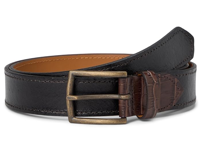 Johnston & Murphy Two-Tone Croc Embossed Leather Belt