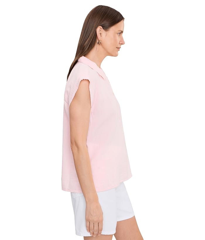 Mod-o-doc Gauze Sleeveless Henley Shirt - Image 3