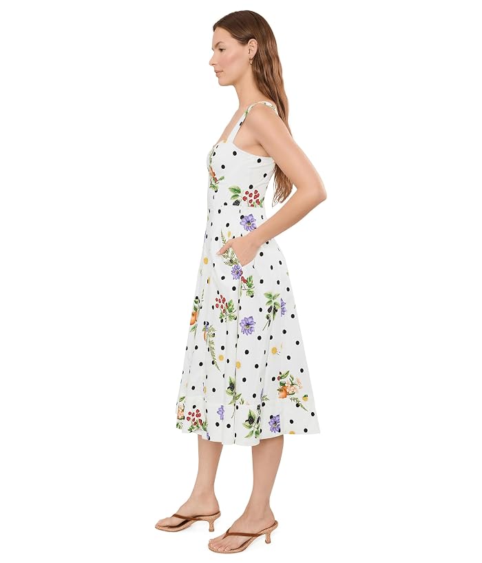 Avec Les Filles Floral Cotton Sweetheart Fit & Flare Midi Dress - Image 3