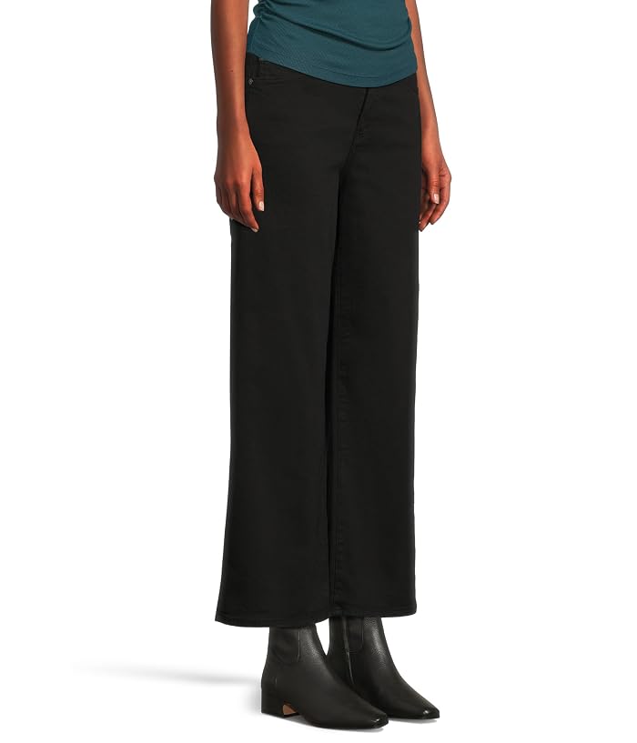 AG Jeans Saige Mid Rise Wide Leg Crop In Super Black - Image 2