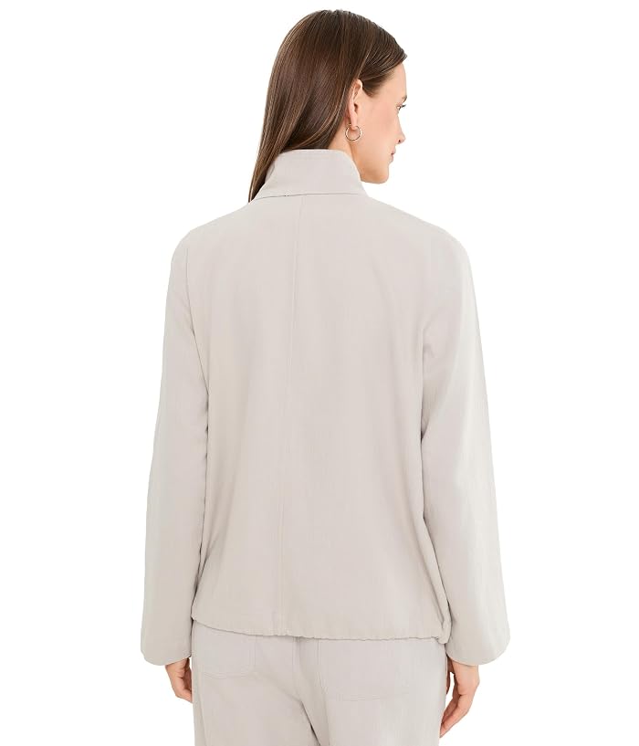 Eileen Fisher Slubby Organic Cotton Linen Zip Up Jacket - Image 4