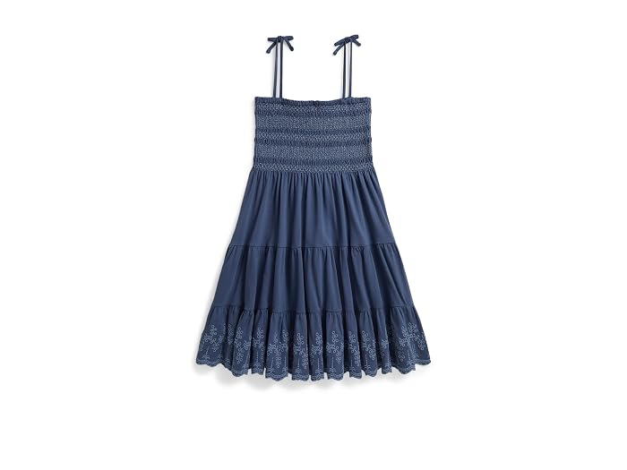 Polo Ralph Lauren Kids Smocked Eyelet Cotton Jersey Dress (Big Kid) - Image 2