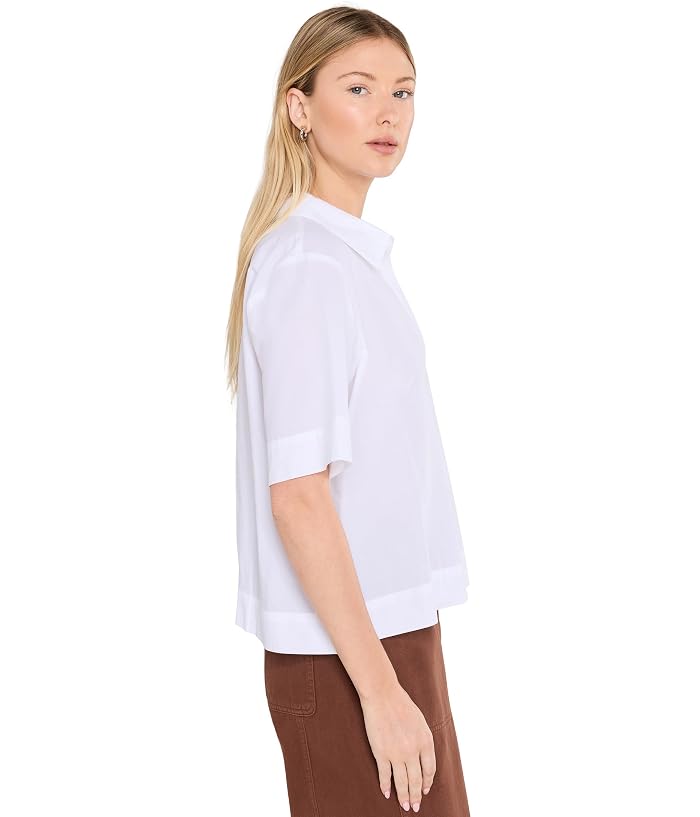 Eileen Fisher Organic Cotton Poplin Classic Collar Top - Image 3
