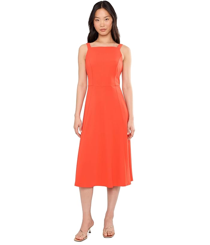 Calvin Klein Scuba Crepe Square Neck A-Line Dress
