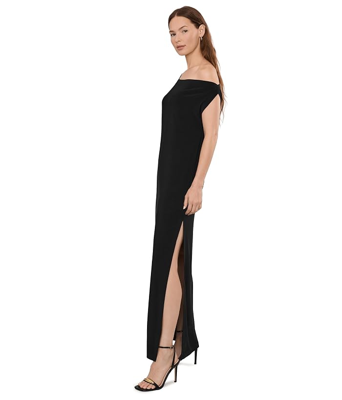 Norma Kamali Drop Shoulder Long Dress w/ Side Slit - Image 3