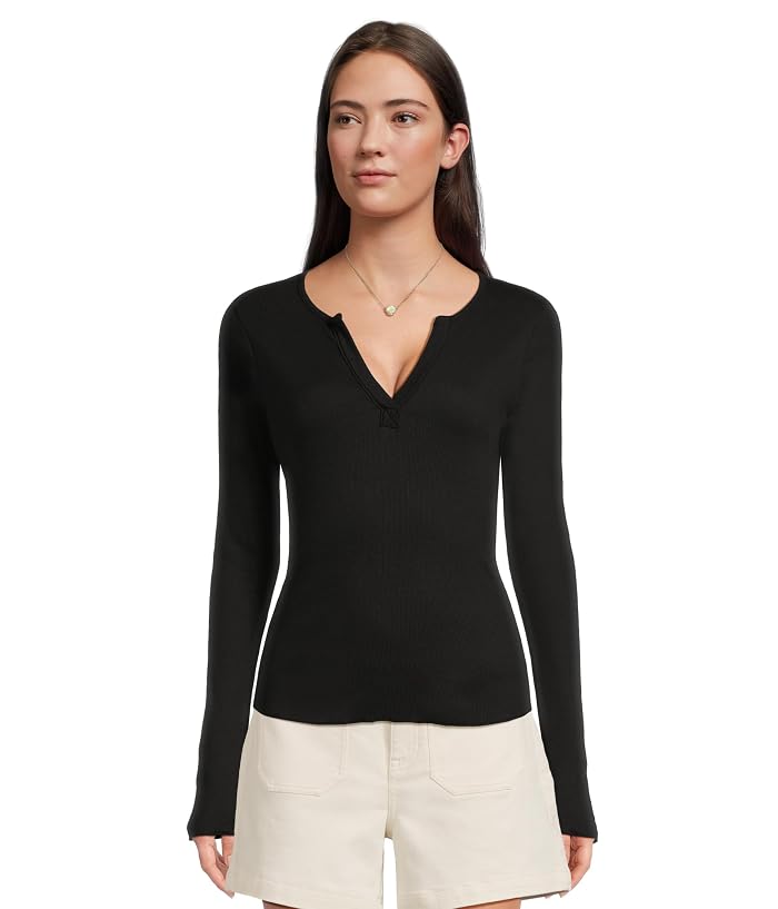 Michael Stars Salem Mixed Placket Henley