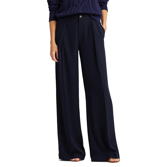 Lauren Ralph Lauren Double-Faced Georgette Wide-Leg Pants