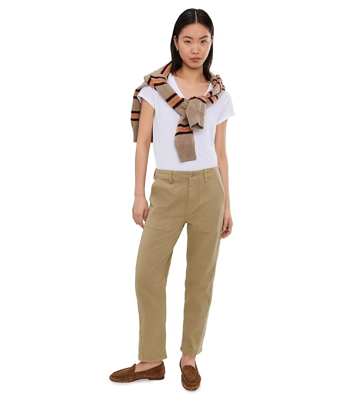 AG Jeans Analeigh Mid-Rise Utility Pants in Khaki Sand - Image 2