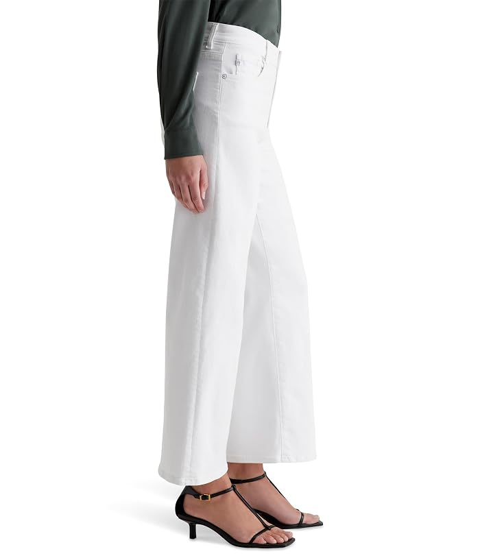 AG Jeans Saige Mid-Rise Wide Leg Jeans in Gallery White - Image 2