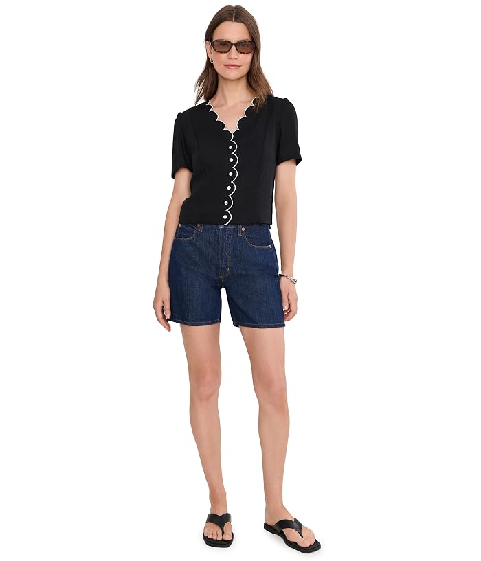 CeCe Short Sleeve V-Neck Scallop Top - Image 2