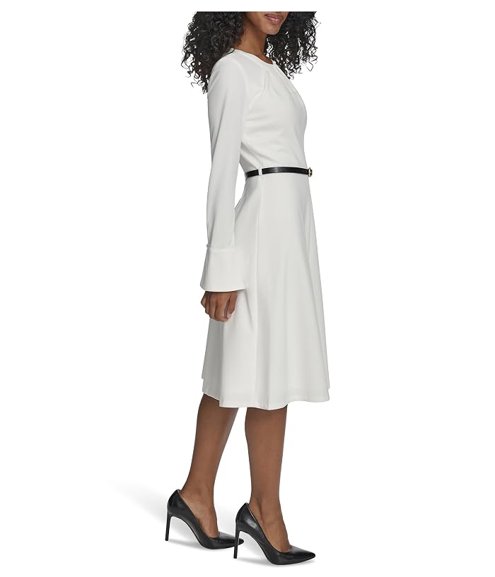 Calvin Klein Long Sleeve Scuba Crepe Belted Alne - Image 2