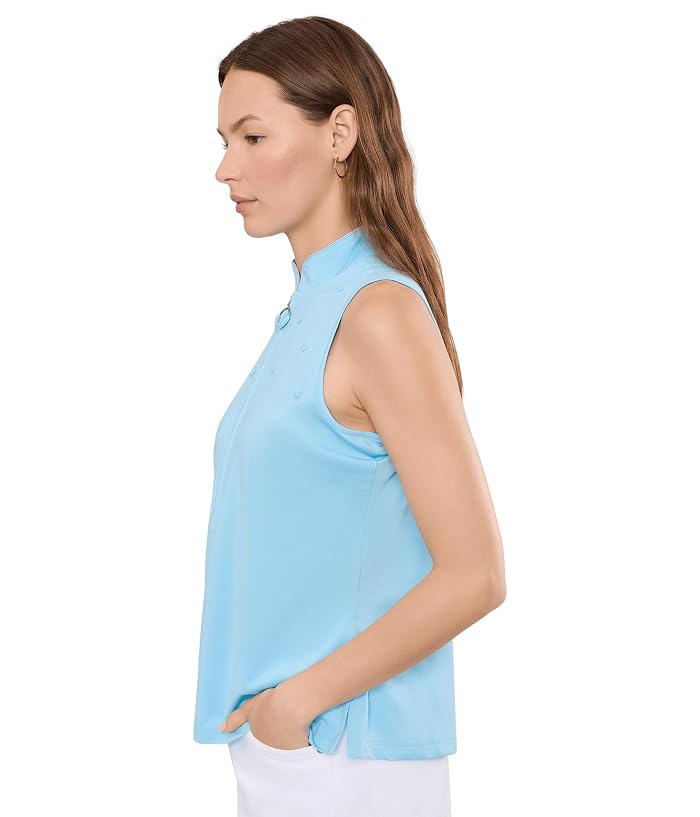 Jamie Sadock Sleeveless Zip Mock Top with Stud Detail - Image 3