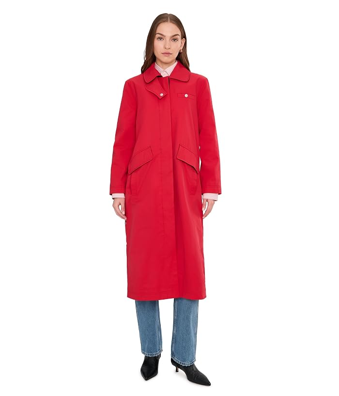 Avec Les Filles Long Barn Coat With Side Snaps