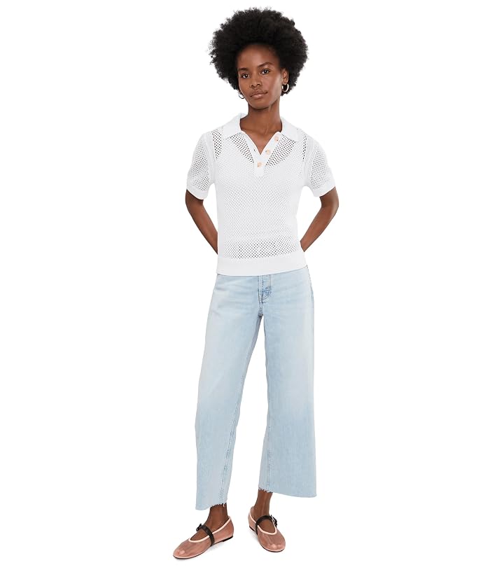 Michael Stars Perri Short Sleeve Mesh Stitch Polo - Image 2