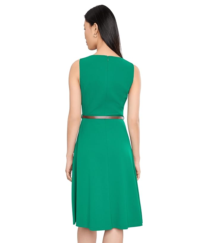Calvin Klein Sleeveless Belted Scuba Crepe Aline - Image 4