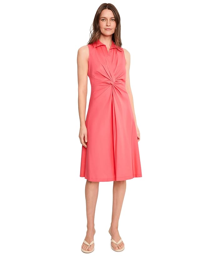 Calvin Klein Collared Twist Front Cotton Dress