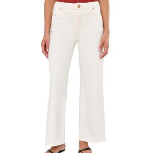KUT from the Kloth Meg High-Rise Fab Ab Wide Leg Raw Hem