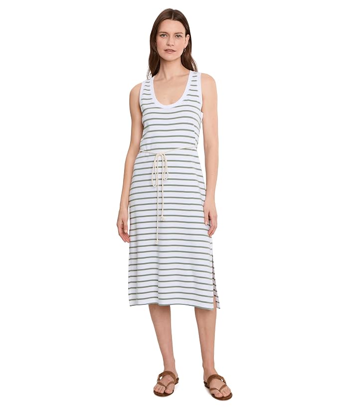 Lilla P Rib Stripe Side Slit Tank Dress