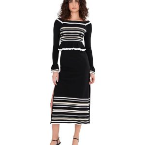 Adrianna Papell Off Shoulder Knit Midi Dress