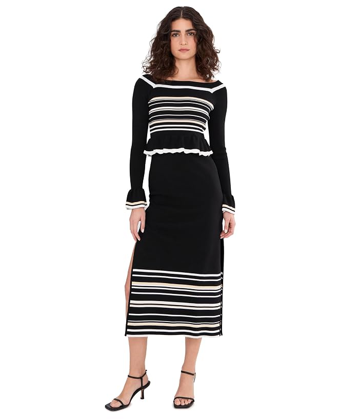 Adrianna Papell Off Shoulder Knit Midi Dress