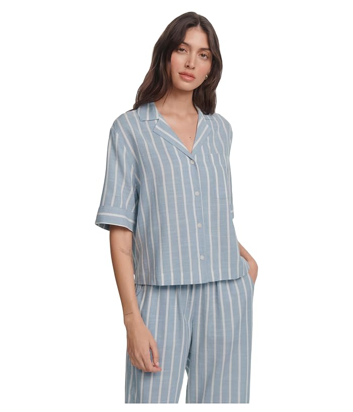 Eberjey Nautico Relaxed Short Sleeve Pants Pajama Set - Image 3