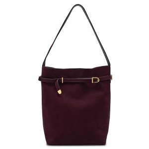 Madewell The Essential Belted Bucket Tote in Suede