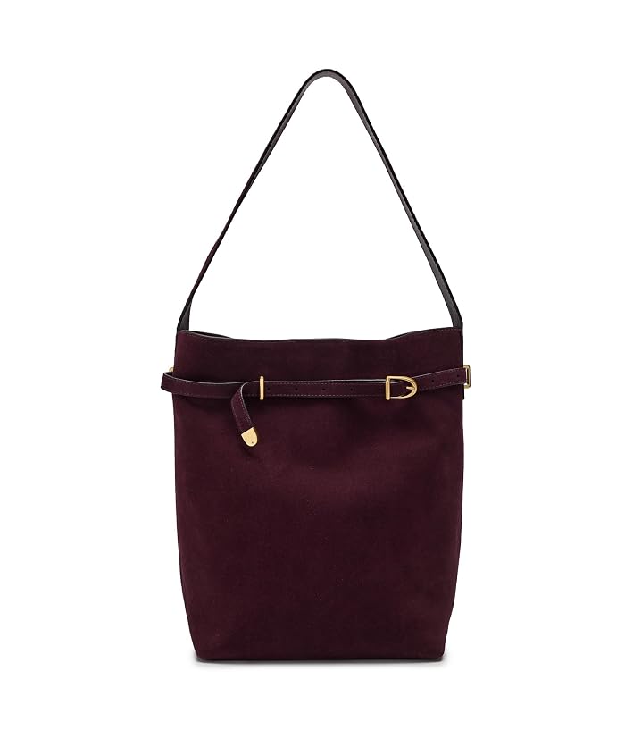 Madewell The Essential Belted Bucket Tote in Suede