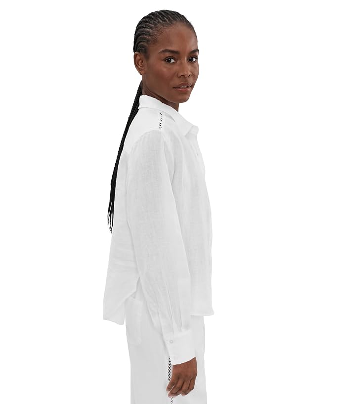 Splendid Stella Lnen Trim Button-Down - Image 3