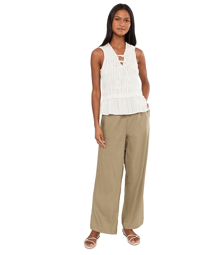 Liverpool Los Angeles Sleeveless Tie Front Woven Top with Smocking - Image 2