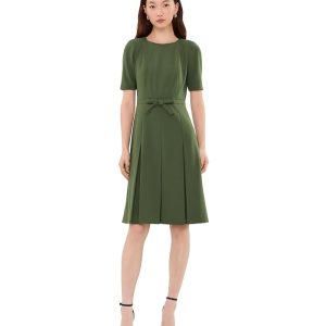 Adrianna Papell Knit Crepe Bow Front Dress