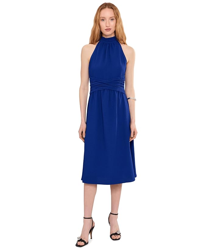 Calvin Klein High Neck Twist Front Gauze Dress