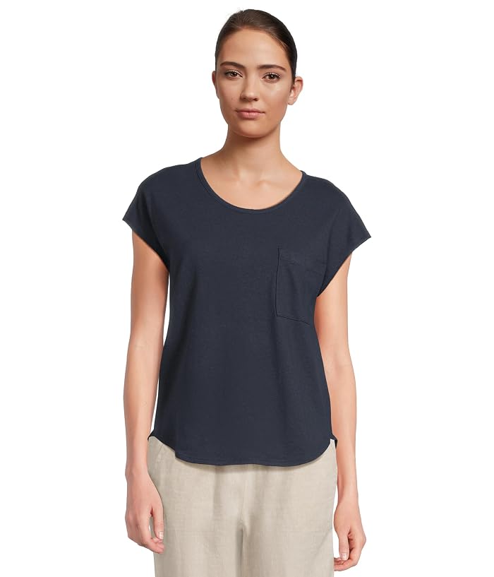 L.L.Bean Cotton Linen Tee Scoop Neck