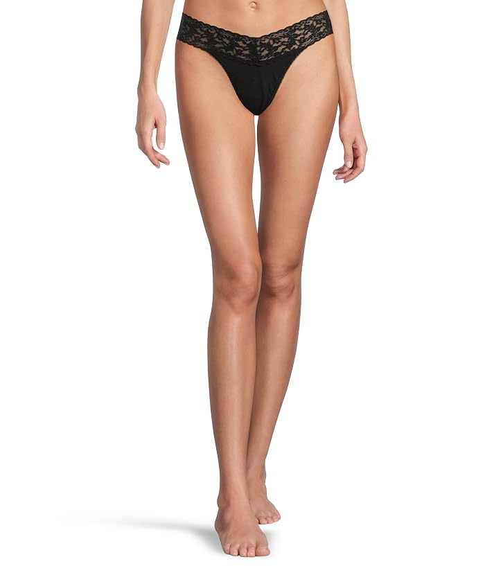 Hanky Panky Organic Cotton Original Rise Thong w/ Lace - Image 4