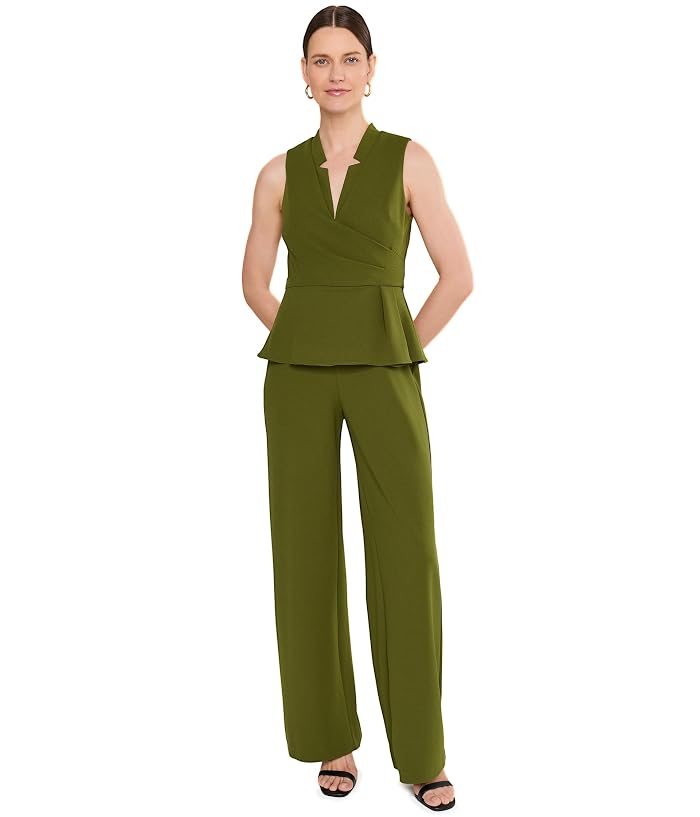 Adrianna Papell Crepe Peplum Jumpsuit